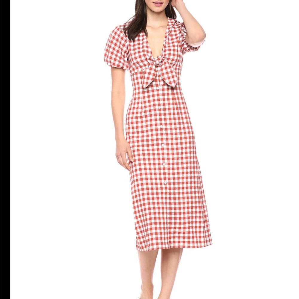 Stylish Red and White Gingham Dress